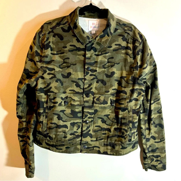 LULAROE Sz XL  Kenny Camo Jacket Military Jean Style With Pockets New with Tags - Picture 1 of 14